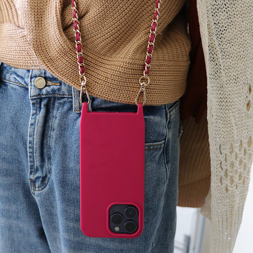 Alt View 11. Bryten - Monarch Crossbody Case with MagSafe for Apple iPhone 14 Pro - Magenta.