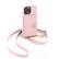 Front. Bryten - Silverlake Vegan Leather Wallet Crossbody Case for Apple iPhone 14 Pro / iPhone 13 Pro - Peony Pink.