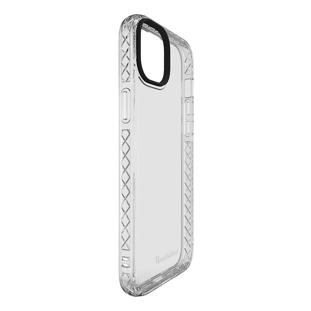 Left View: Cellhelmet - Altitude X Series Case for Apple iPhone 15 Plus - Crystal Clear