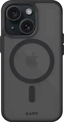 Front. LAUT - Huex Protect Case with MagSafe for Apple iPhone 15 - Black.