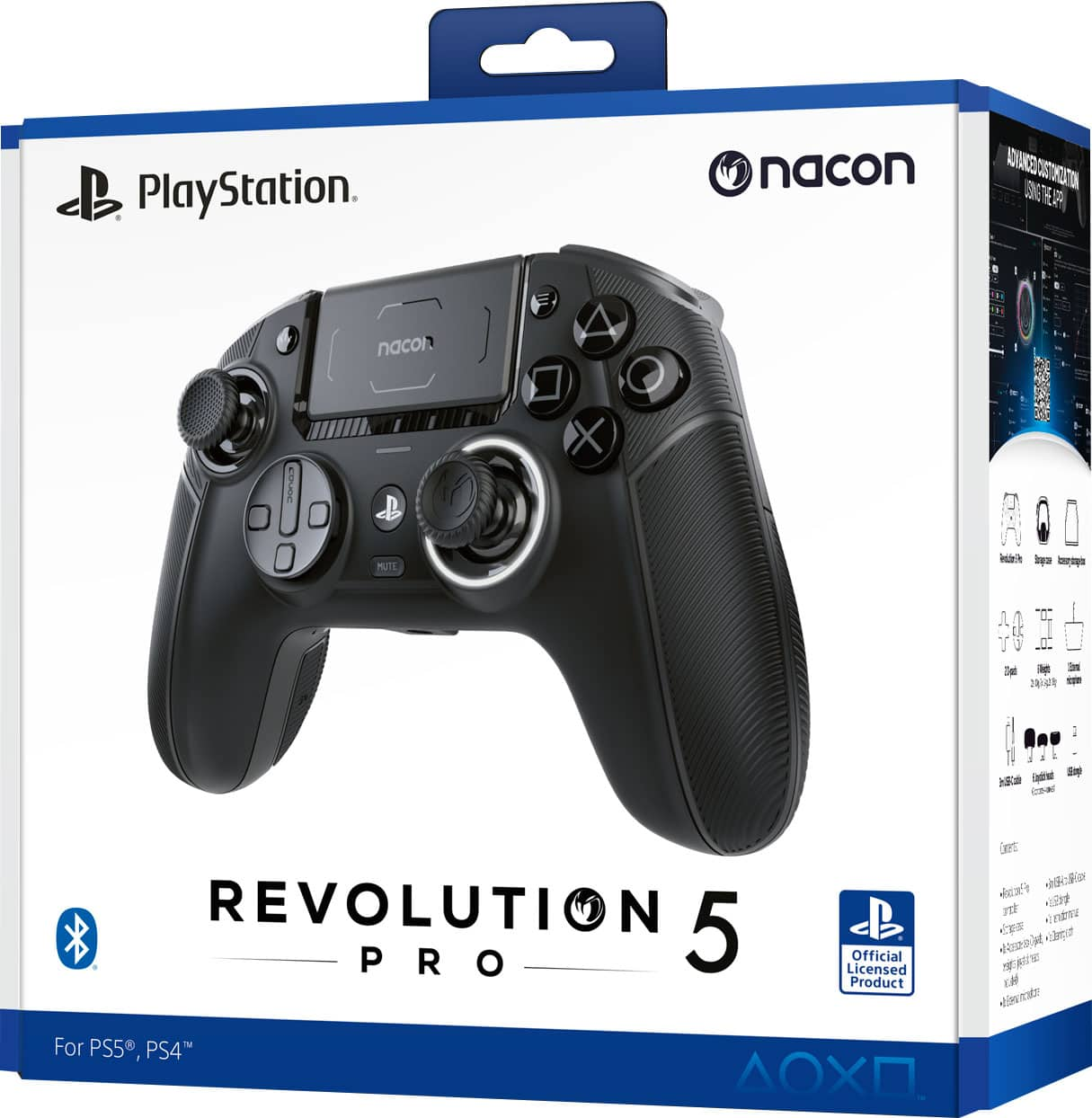 Nacon - Revolution 5 Pro Wireless Controller with Hall Effect Technology and Remappable Buttons for PS5, PS4 and PC - Black