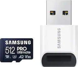 Samsung - Pro Ultimate and Reader 512GB microSDXC Memory Card - Front_Zoom