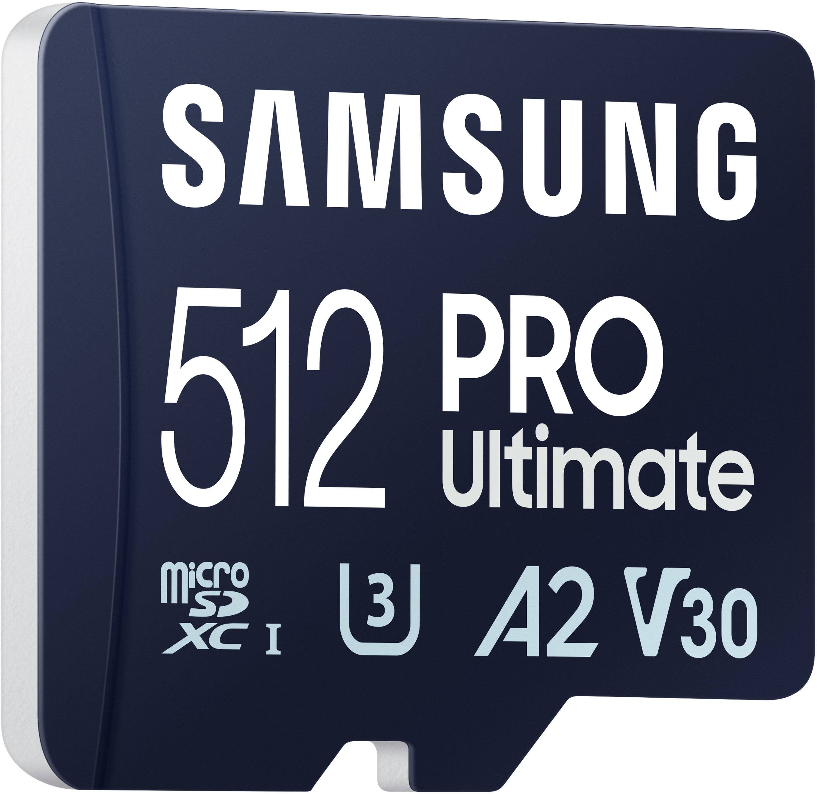 Alt View 13. Samsung - SAMSUNG PRO Ultimate + Reader 512GB microSDXC Memory Card, Up-to 200 MB/s, UHS-I, C10, U3,  V30, A2 - Blue.