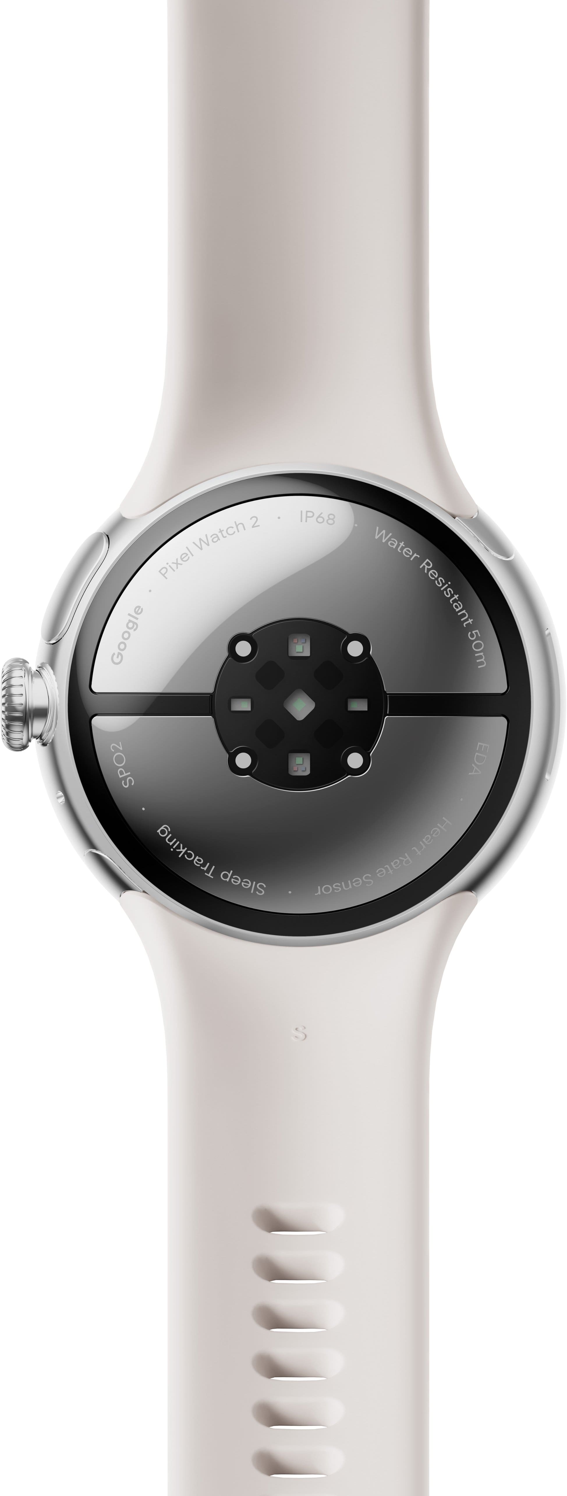 Alt View 4. Google - Pixel Watch 2 Polished Silver Aluminum Case Smartwatch with Porcelain Active Band Wi-Fi - Polished Silver.