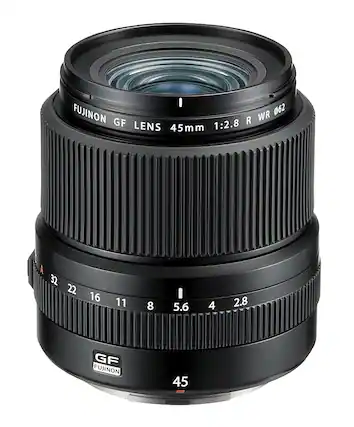 Front. Fujinon - GF45mmF2.8 R WR Standard Prime Lens G-Mount.