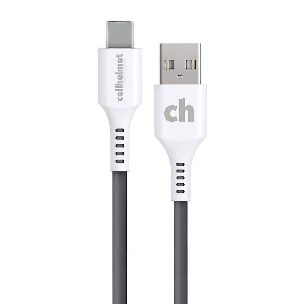 Front. Cellhelmet - 10' Type-C to Type-A USB Charge and Sync Cable - Gray.