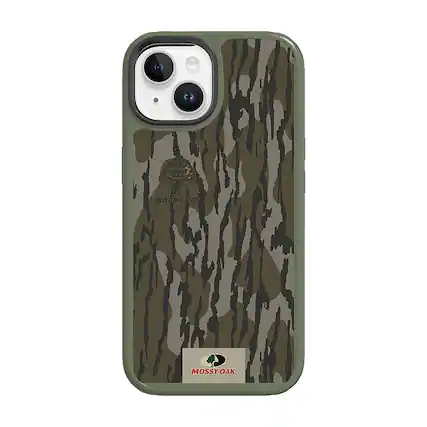 Front. Cellhelmet - Mossy Oak Fortitude Case for Apple iPhone 15 - Olive Green.