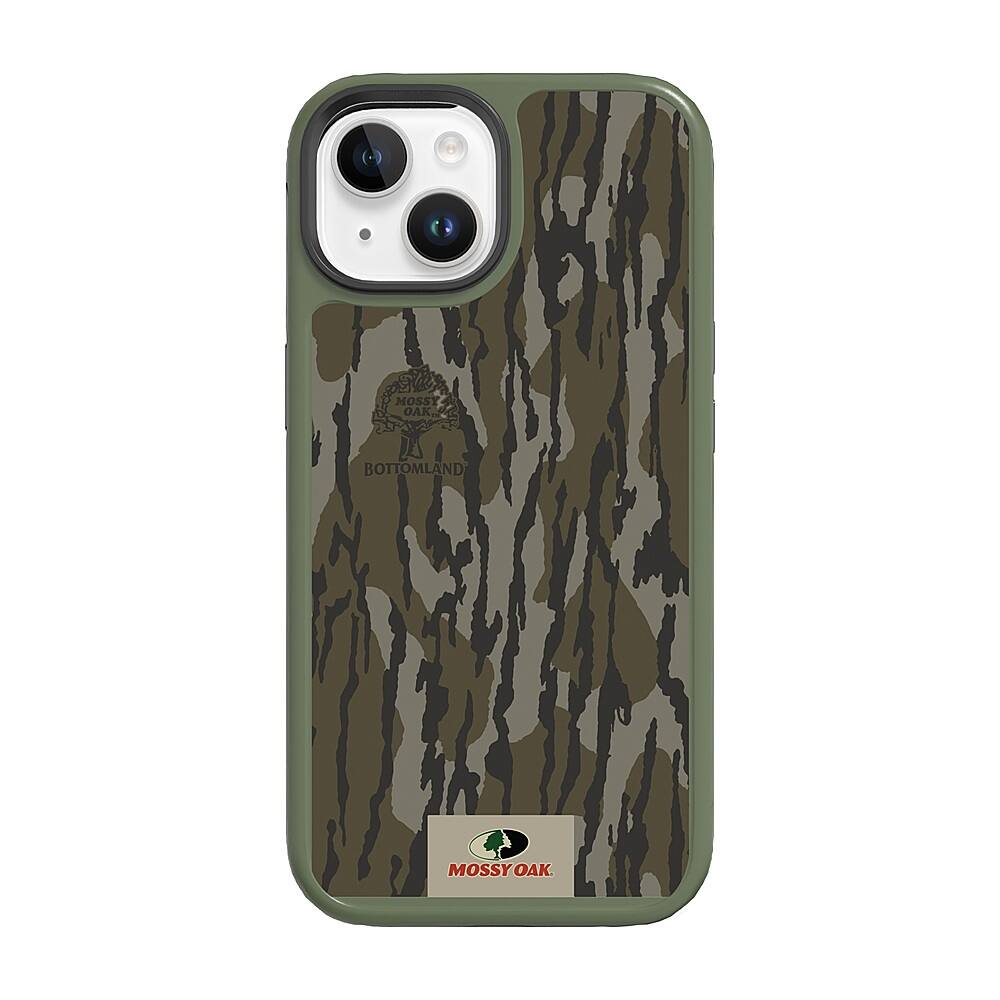 Front. Cellhelmet - Mossy Oak Fortitude Case for Apple iPhone 15 - Olive Green.