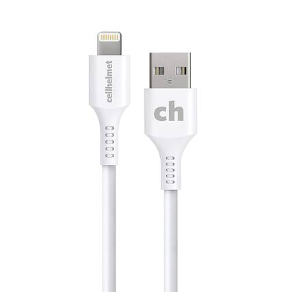 Front. Cellhelmet - 6' Lightning to Type-A Charge and Sync Cable - White.