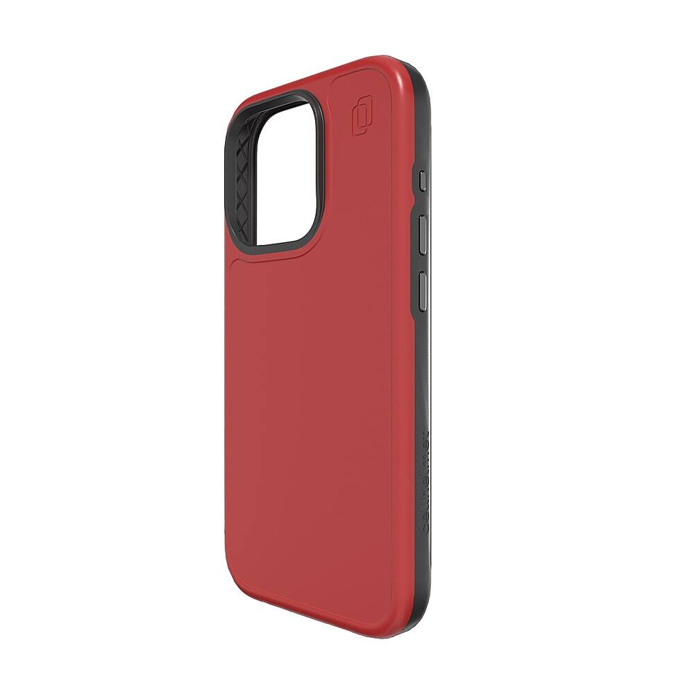 Angle. Cellhelmet - Fortitude Series Case with MagSafe for Apple iPhone 15 Pro - Scarlett Red.