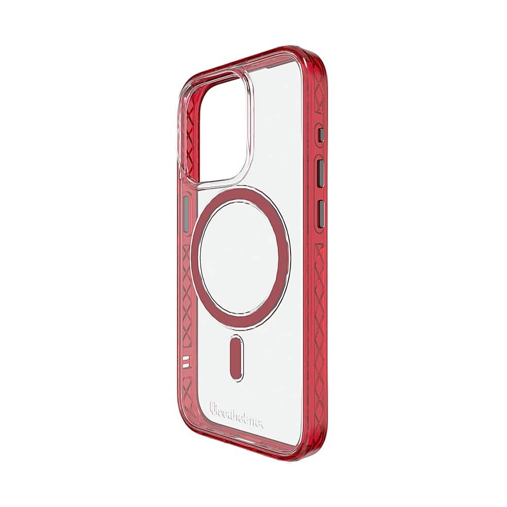 Angle View: Cellhelmet - Magnitude Series Case with MagSafe for Apple iPhone 15 Pro - Scarlett Red