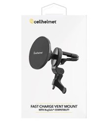 Cellhelmet - 15W Car Vent Mount with Fast Wireless Charging Pad for most phones - Black - Front_Zoom
