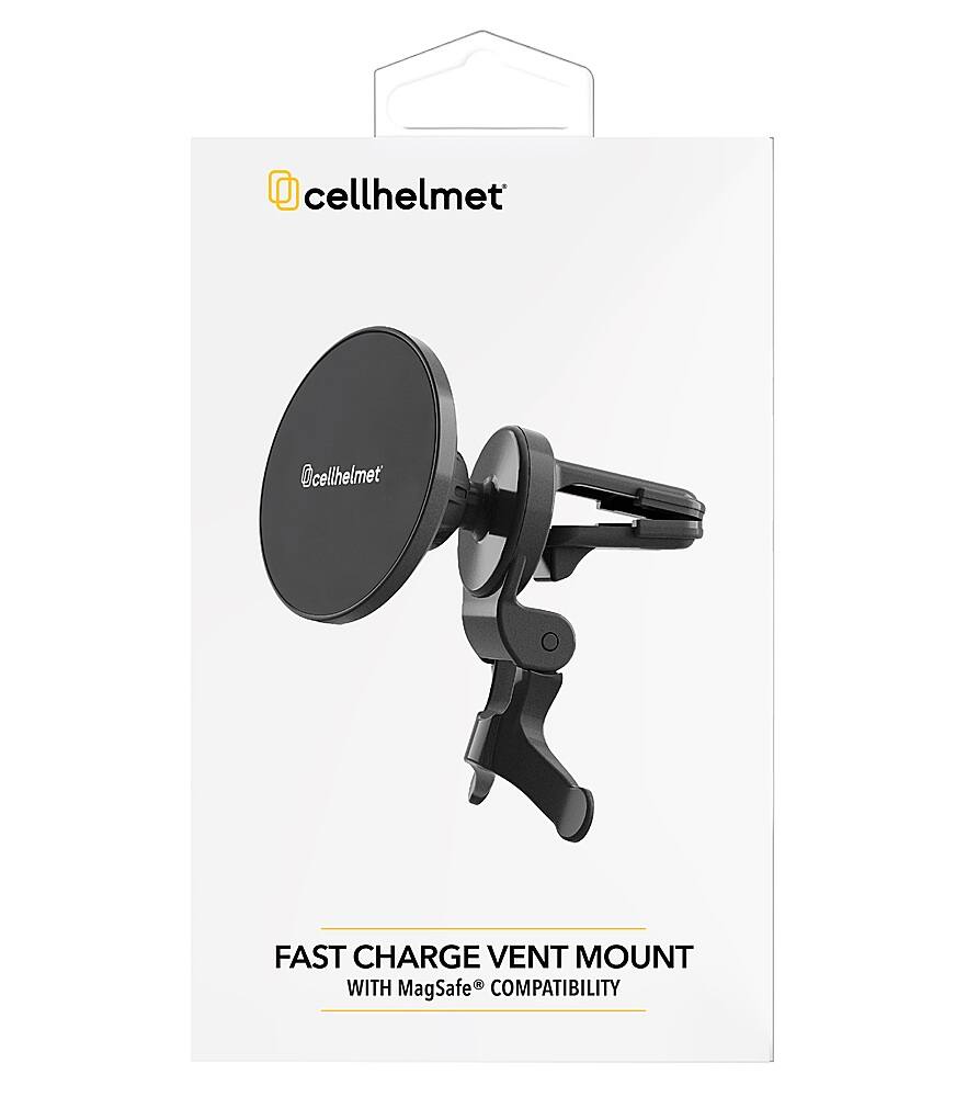 Front. Cellhelmet - 15W Car Vent Mount with Fast Wireless Charging Pad for most phones - Black.