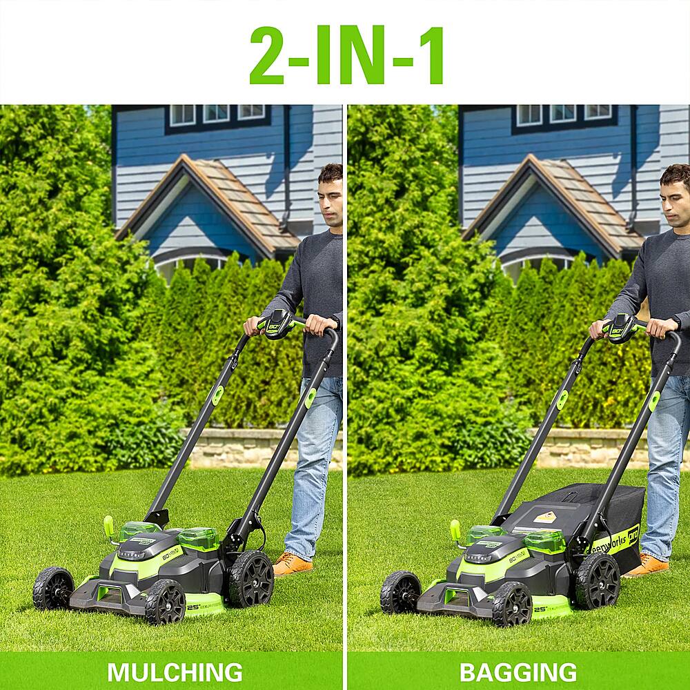 Alt View 14. Greenworks - 80V 25" Cordless Battery Dual Blade Self-Propelled Mower with 4.0Ah Battery & Rapid Charger - Green.