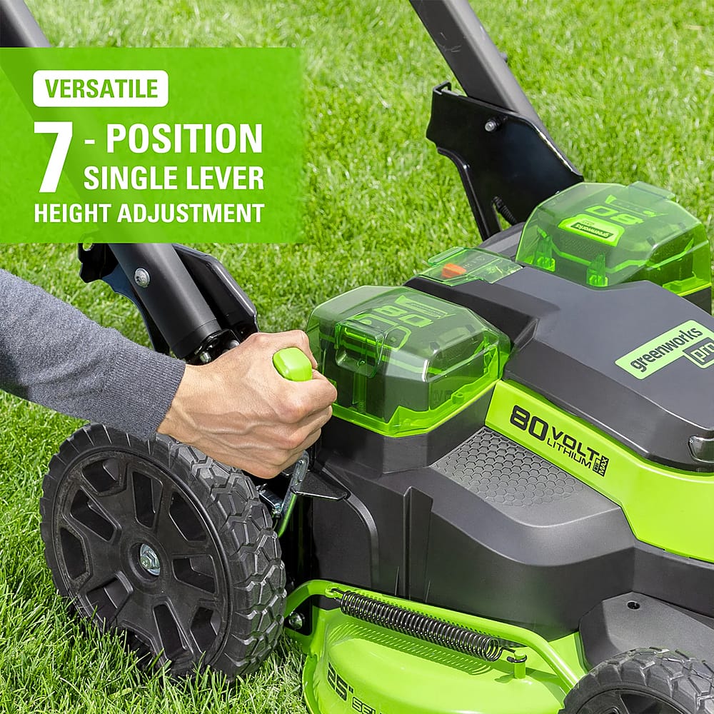 Alt View 15. Greenworks - 80V 25" Cordless Battery Dual Blade Self-Propelled Mower with 4.0Ah Battery & Rapid Charger - Green.