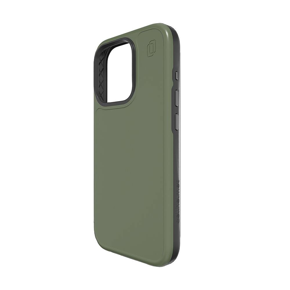 Angle. Cellhelmet - Fortitude Series Case with MagSafe for Apple iPhone 15 Pro - Olive Green.