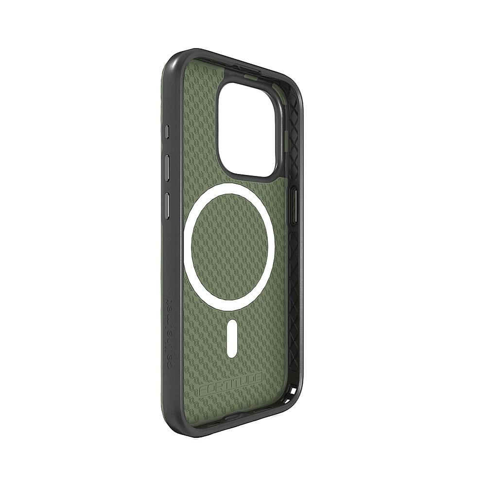 Alt View 2. Cellhelmet - Fortitude Series Case with MagSafe for Apple iPhone 15 Pro - Olive Green.