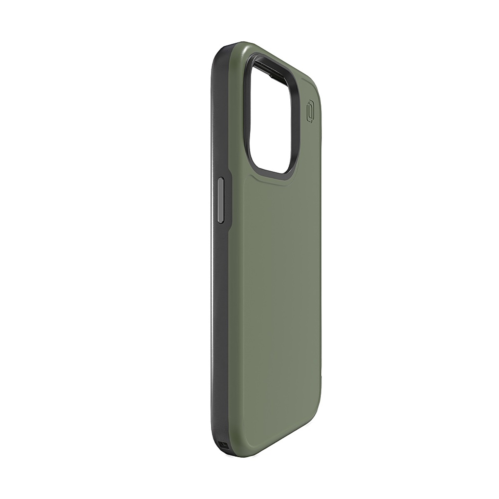 Left View: Cellhelmet - Fortitude Series Case with MagSafe for Apple iPhone 15 Pro - Olive Green