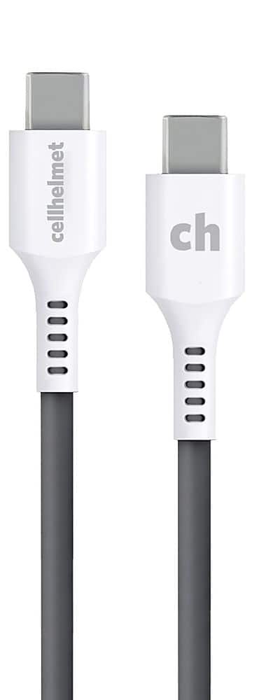 Front. Cellhelmet - 10' Type-C to Type-C Charge and Sync Cable - Gray.