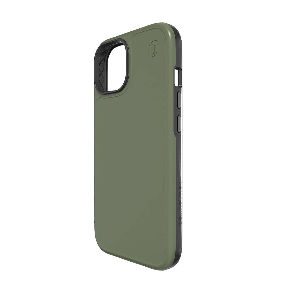 Angle. Cellhelmet - Fortitude Series Case with MagSafe for Apple iPhone 15 - Olive Green.