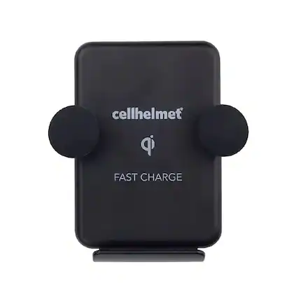 Front. Cellhelmet - 10W Qi Wireless Charger Mount - Black.