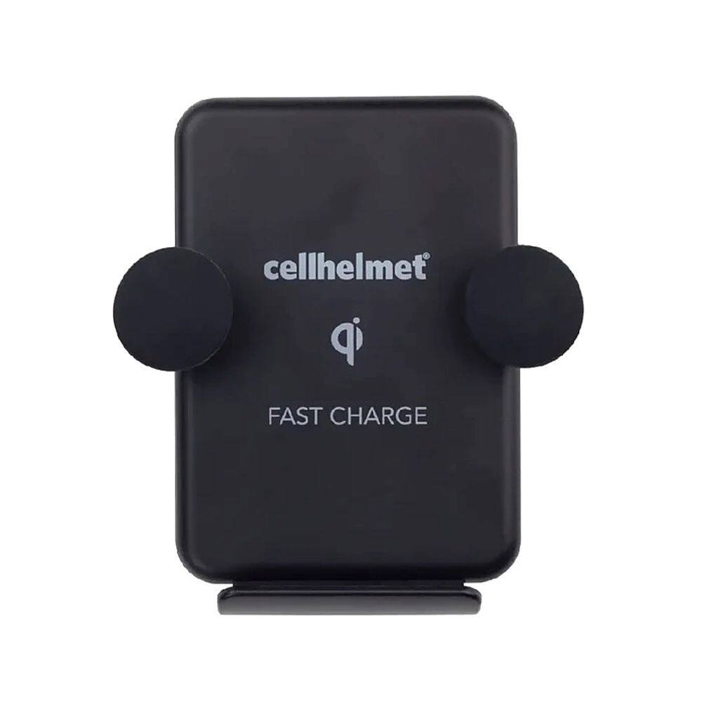 Front. Cellhelmet - 10W Qi Wireless Charger Mount - Black.
