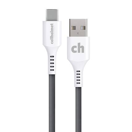 Front. Cellhelmet - 6' Type-C to Type-A USB Charge and Sync Cable - Gray.