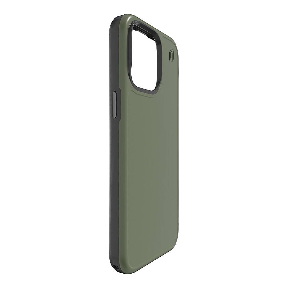Left. Cellhelmet - Fortitude Series Case with MagSafe for Apple iPhone 15 Pro Max - Olive Green.