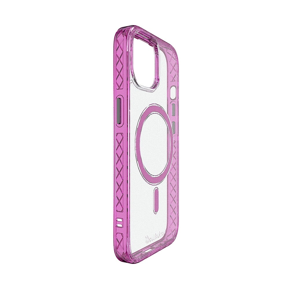 Left View: Cellhelmet - Magnitude Series Case with MagSafe for Apple iPhone 15 - Vivid Magenta