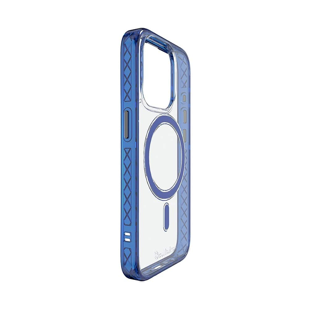 Left View: Cellhelmet - Magnitude Series Case with MagSafe for Apple iPhone 15 Pro - Bermuda Blue