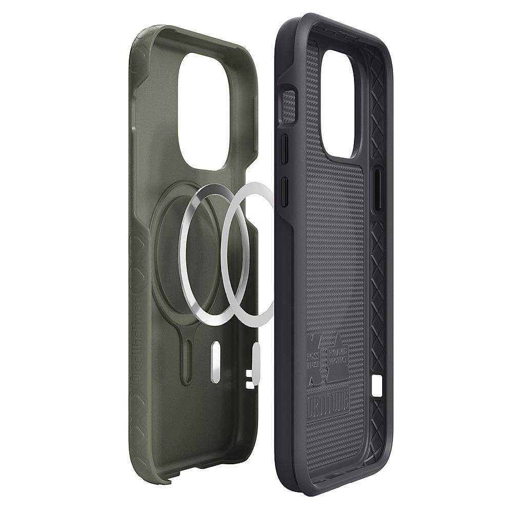 Angle. Cellhelmet - Mossy Oak Fortitude Case with MagSafe for Apple iPhone 14 Pro Max - Olive Drab Green.