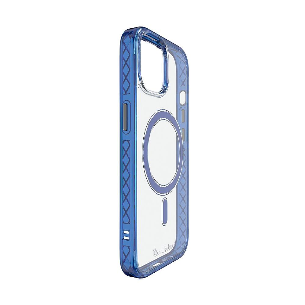 Left View: Cellhelmet - Magnitude Series Case with MagSafe for Apple iPhone 15 - Bermuda Blue