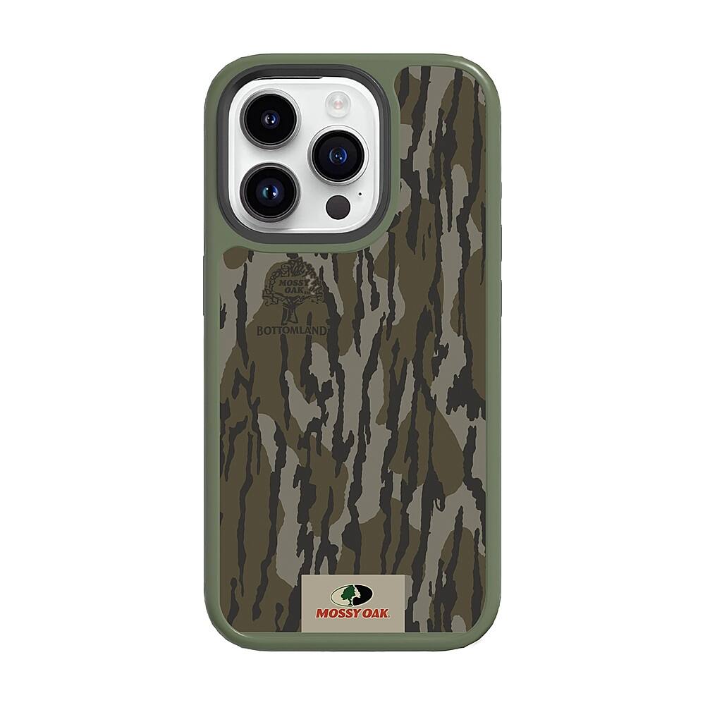 Front. Cellhelmet - Mossy Oak Fortitude Case for Apple iPhone 15 Pro Max - Olive Green.