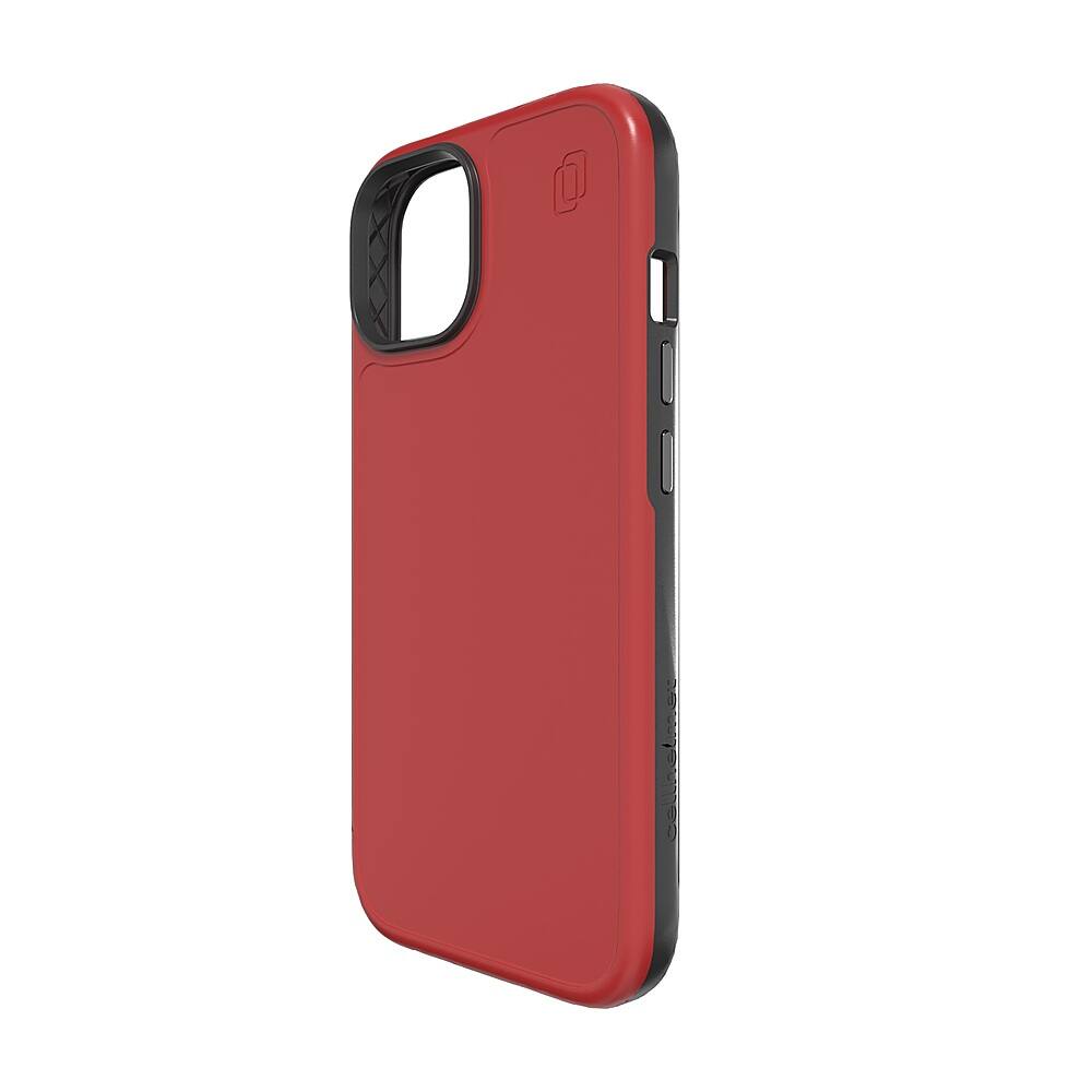 Angle. Cellhelmet - Fortitude Series Case with MagSafe for Apple iPhone 15 - Scarlett Red.