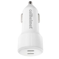 Cellhelmet - 20W Dual Car Charger Plug Type-C with Total 40W Output - White - Front_Zoom