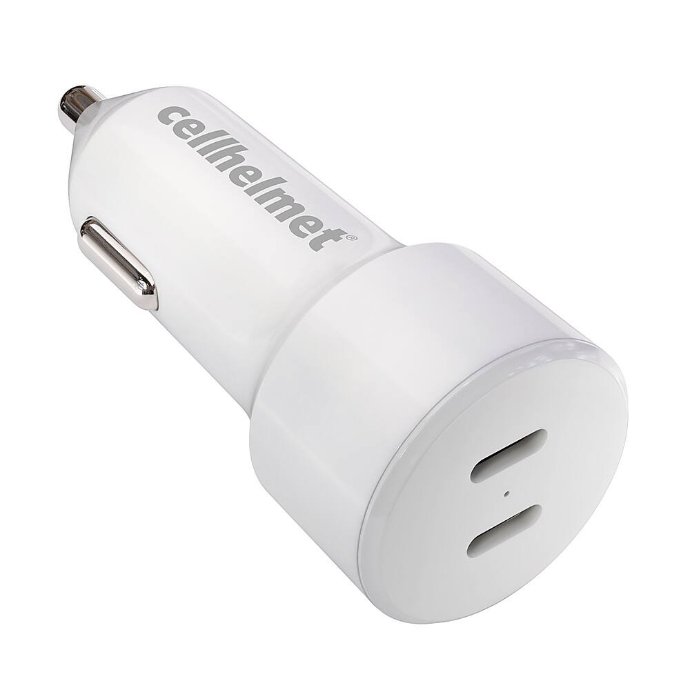 Alt View 1. Cellhelmet - 20W Dual Car Charger Plug Type-C with Total 40W Output - White.