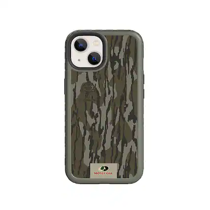 Front. Cellhelmet - Mossy Oak Fortitude Case with MagSafe for Apple iPhone 14 - Olive Drab Green.