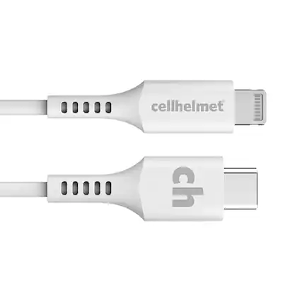 Front. Cellhelmet - 6' Type-C to Lightning Charge Cable - White.