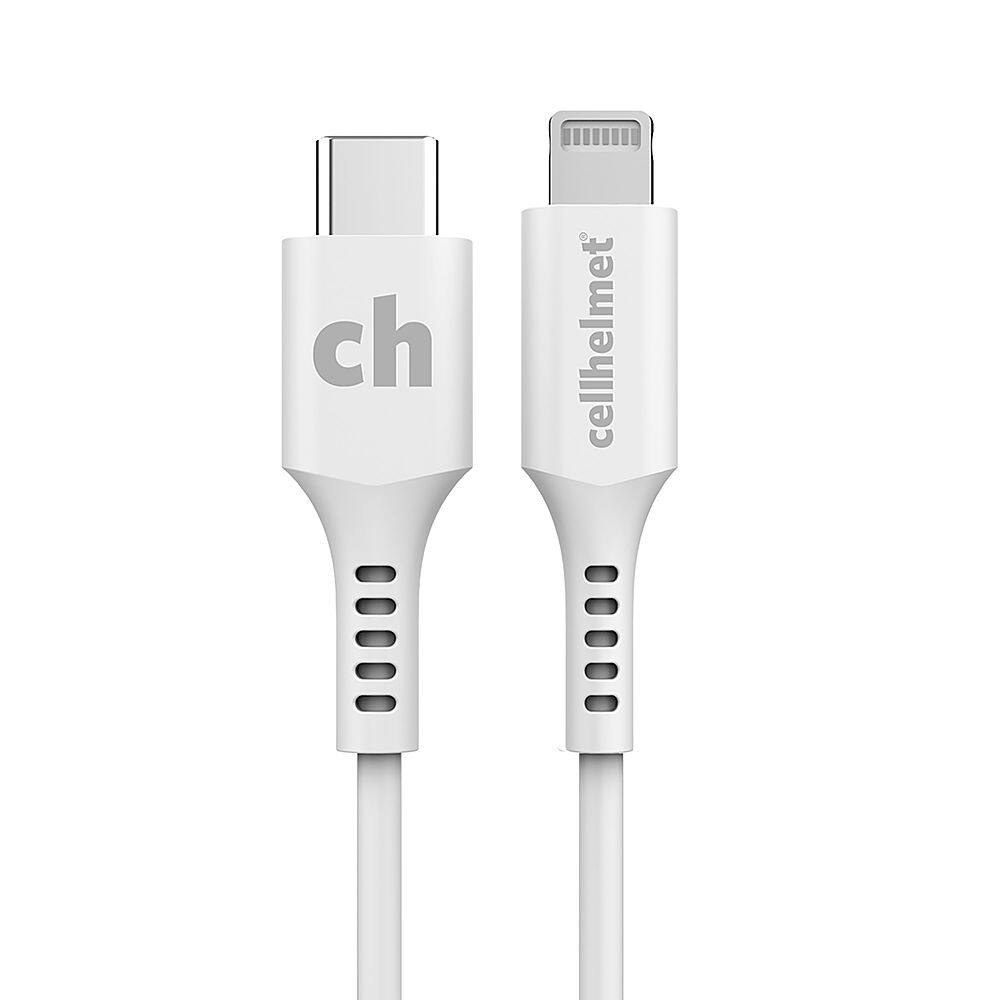 Front. Cellhelmet - 1' Type-C to Lightning Charge Cable - White.