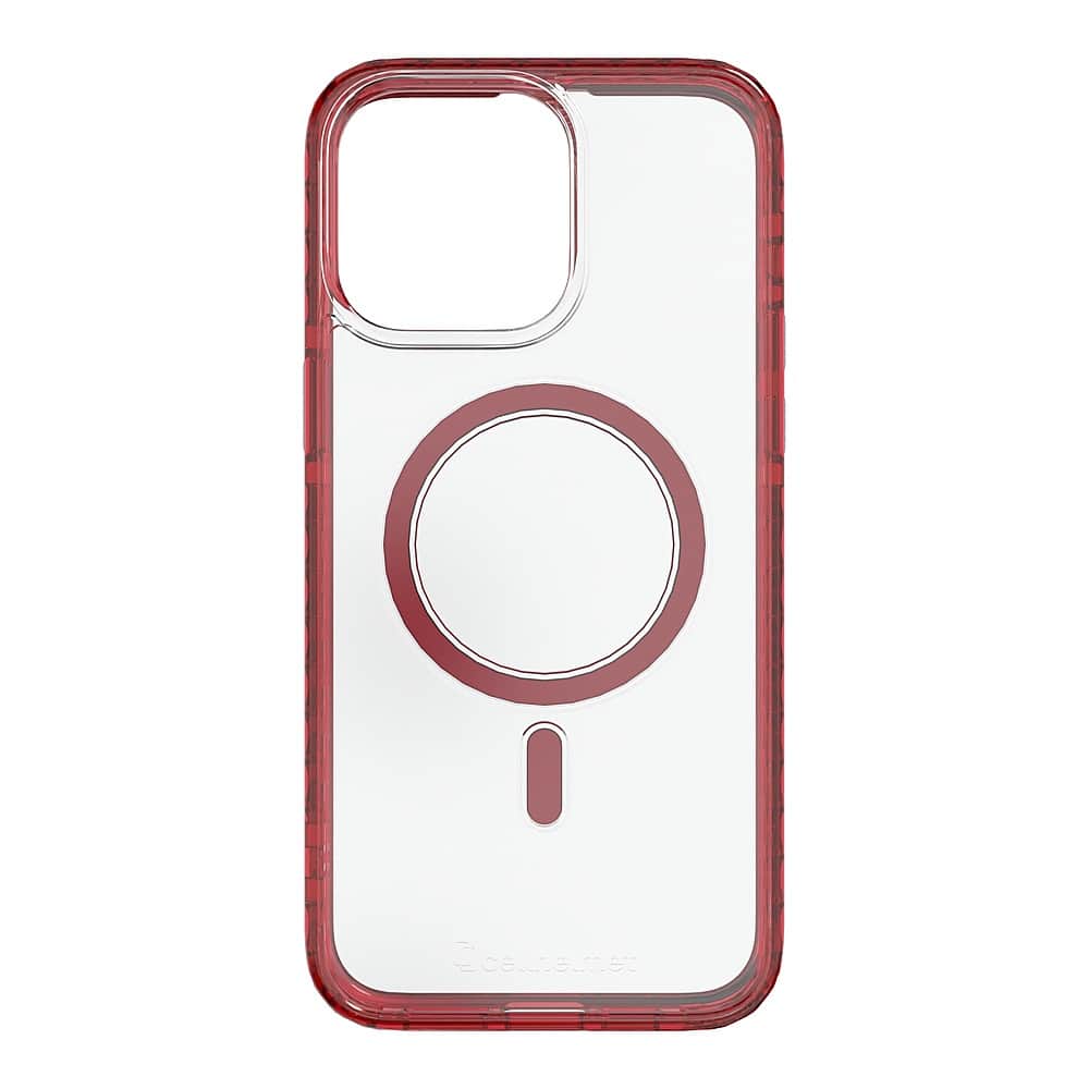 Front. Cellhelmet - Magnitude Series Case with MagSafe for Apple iPhone 15 Pro Max - Scarlett Red.