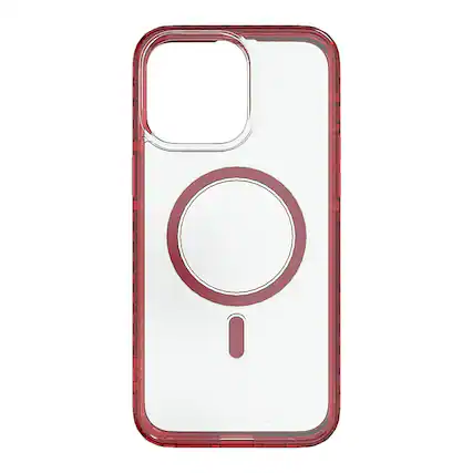 Front. Cellhelmet - Magnitude Series Case with MagSafe for Apple iPhone 15 Pro Max - Scarlett Red.