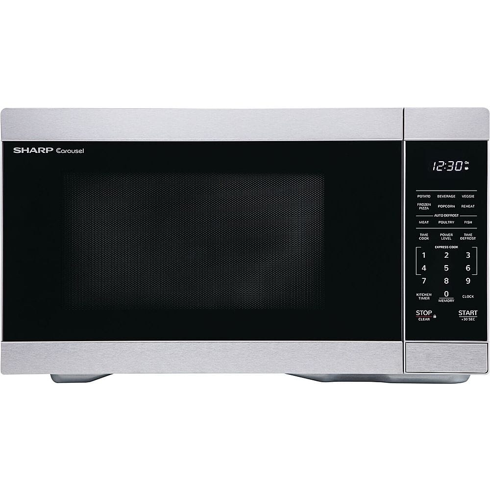 Sharp - 1.1 Cu.ft Countertop Microwave in SS - Stainless Steel - Front_Zoom