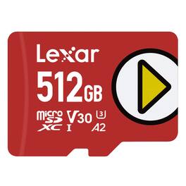 Lexar - PLAY microSDXC™ UHS-I Class 10, U3, V30, and A2 Card (512 GB)