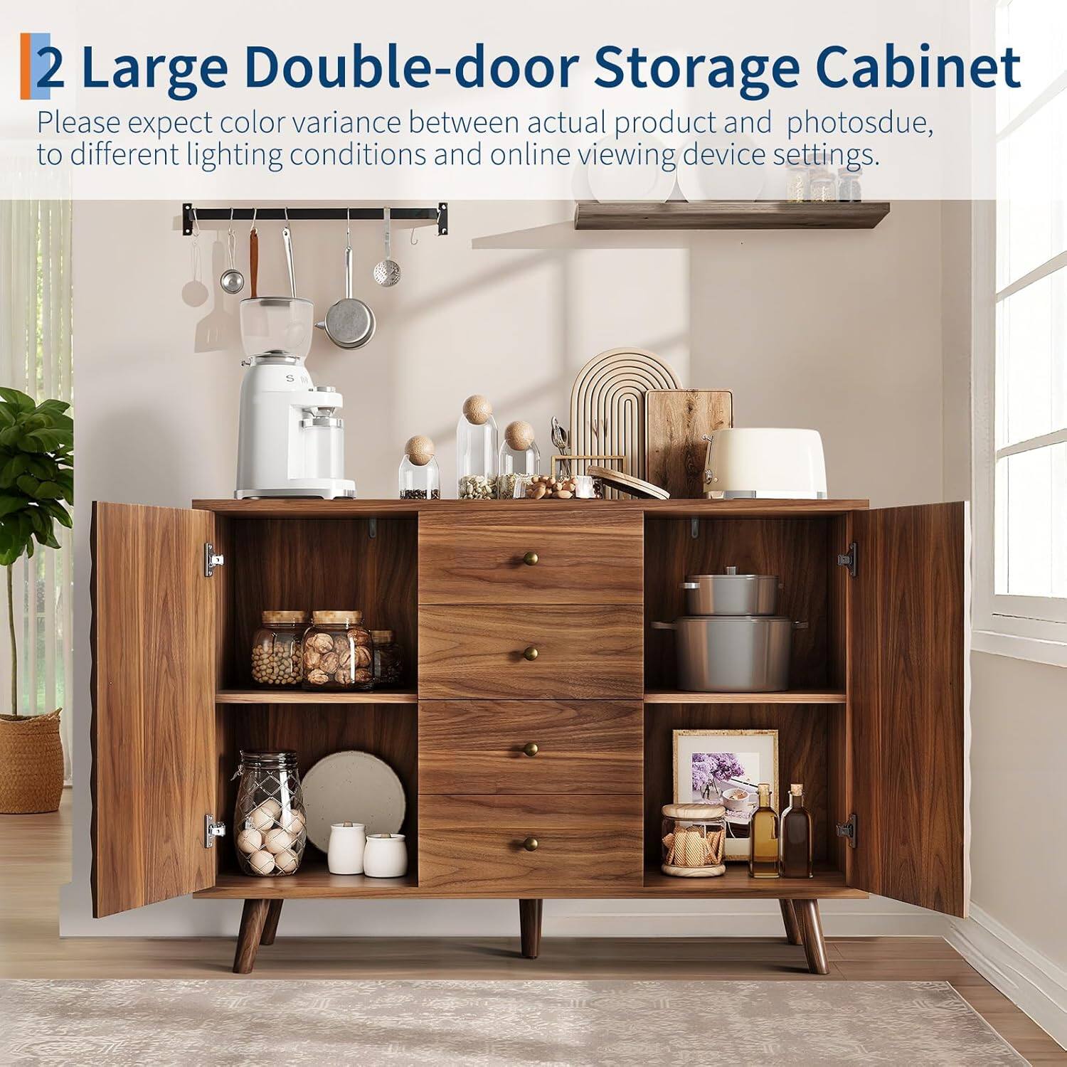 2 Large Double-door Storage Cabinet

Please expect color variance between actual product and photos due to different lighting conditions and online viewing device settings.