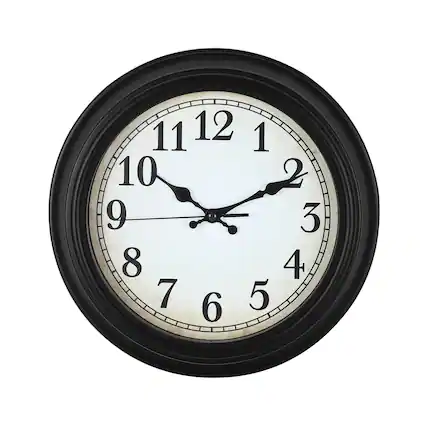 Front. Oumilen - 12" Vintage Wall Clock - Black.