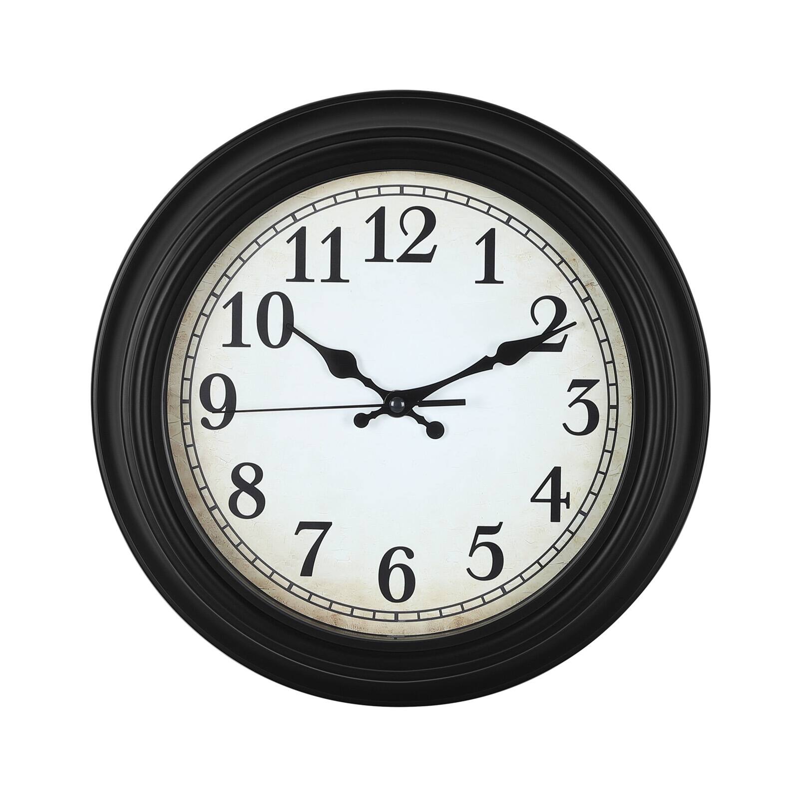 Front. Oumilen - 12" Vintage Wall Clock - Black.