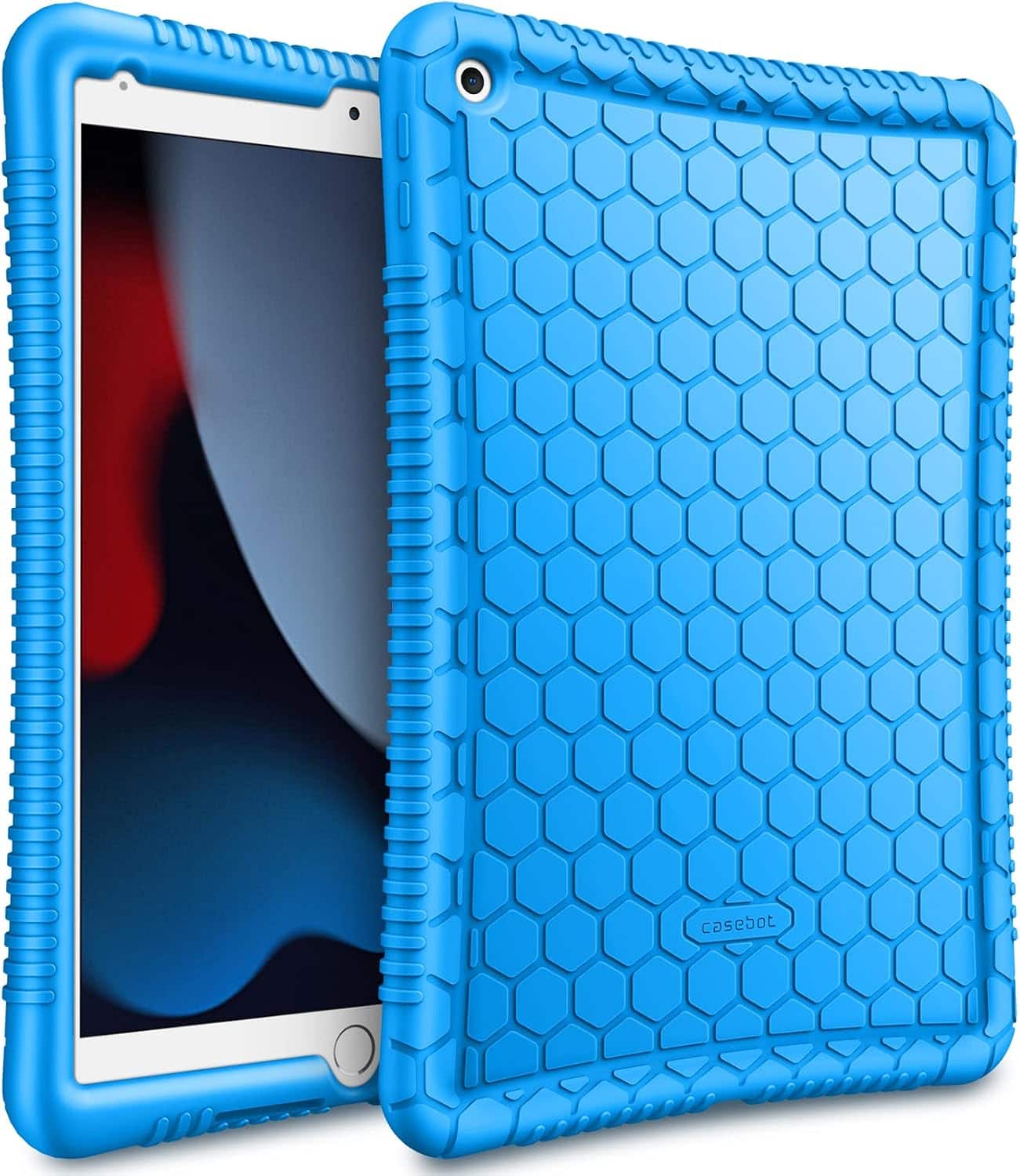 Fintie - Silicone Case for iPad 9th / 8th / 7th Generation 10.2 Inch | [Honey Comb Series] Kid-Friendly Shockproof Soft Cover - Blue price history on PriceWatchPro