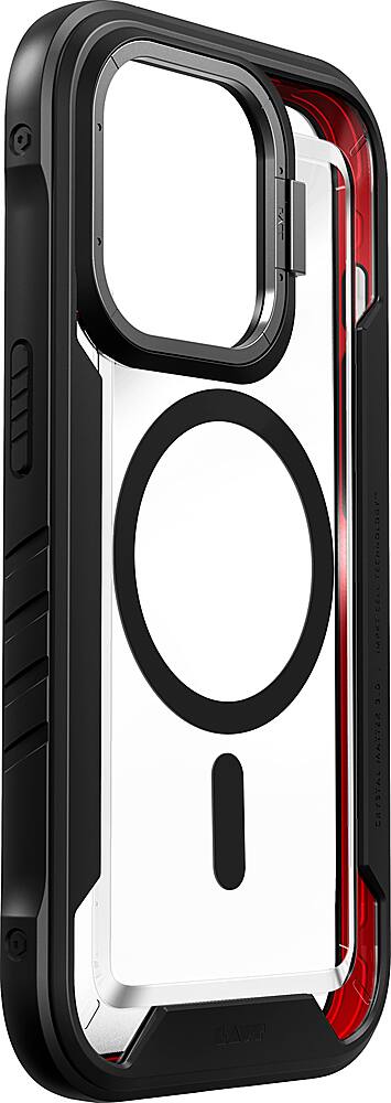 Left. LAUT - Crystal Matter 3.0 Case with MagSafe for Apple iPhone 14 Pro - Black.