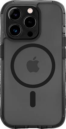 Front. LAUT - Crystal Matter X Case with MagSafe for Apple iPhone 15 Pro - Black Crystal.