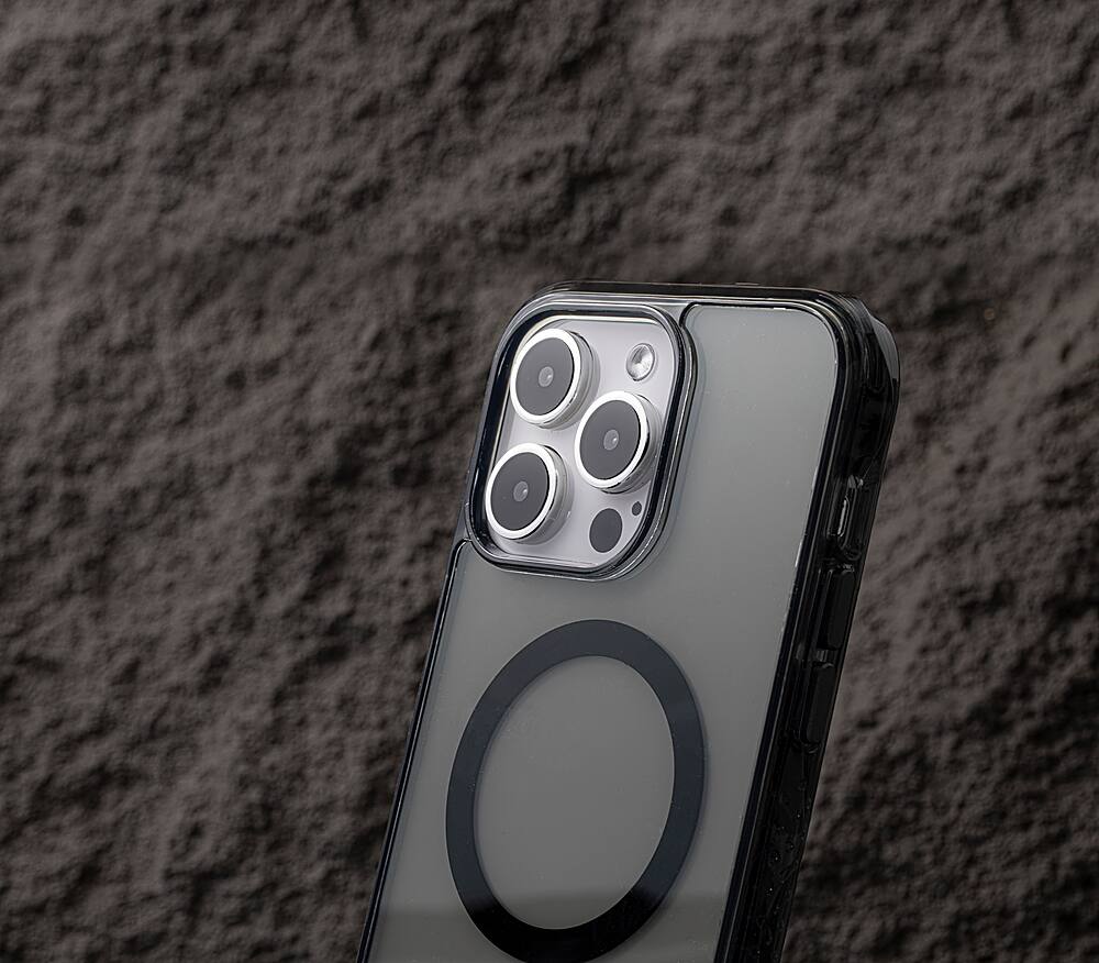 Alt View 1. LAUT - Crystal Matter X Case with MagSafe  for Apple iPhone 15 Pro - Black Crystal.